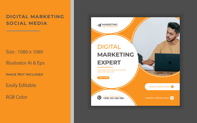Design del modello di post sui social media per il marketing digitale di