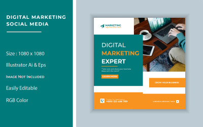 Digital marketing social media post template designed by