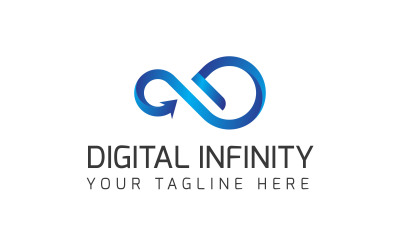 Kreatives Infinity-Logo mit Pfeil