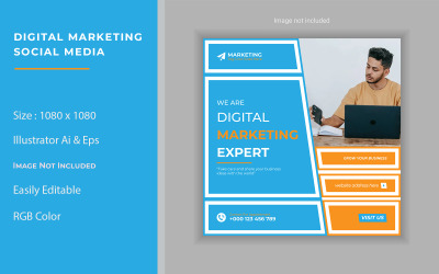 Modèle de publication sur les réseaux sociaux de marketing numérique par