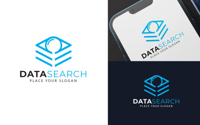 Modelo de logotipo de pesquisa de dados