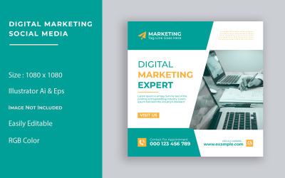 Post e banner sui social media di marketing digitale