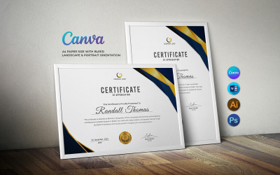 Шаблон универсального сертификата Canva