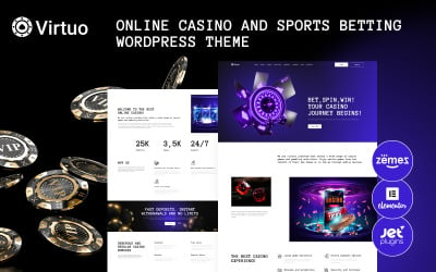 Virtuo – motyw WordPress dotyczący kasyna online i zakładów sportowych