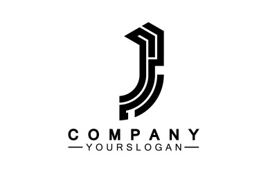 J letra inicial logotipo vetor v22