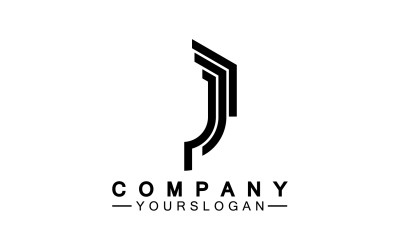 J lettre initiale logo vecteur v2