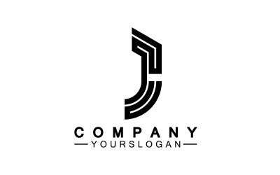 J lettre initiale logo vecteur v3