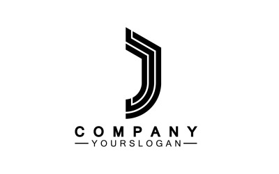 J lettre initiale logo vecteur v4