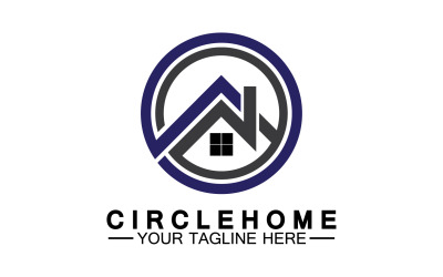 Logo-Vektor für den Hausbau, Hausimmobilien, v23