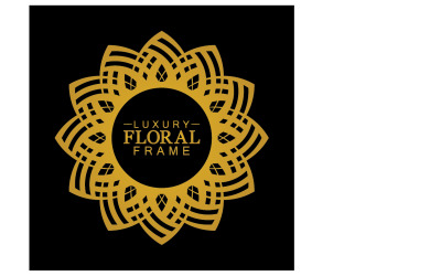 Mandala-Blumen-Ornament-Vorlage, Logo-Vektor v1