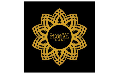 Mandala-Blumen-Ornament-Vorlage, Logo-Vektor v3