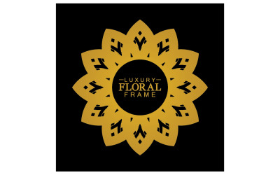 Mandala-Blumen-Ornament-Vorlage, Logo-Vektor v8