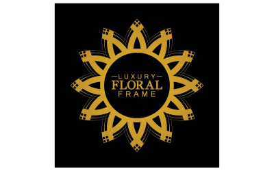 Mandala-Blumenornament-Vorlage, Logo-Vektor v19