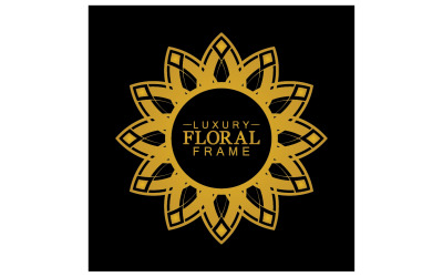 Mandala-Blumenornament-Vorlage, Logo-Vektor v23