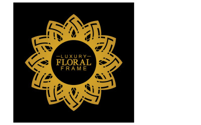 Mandala-Blumenornament-Vorlage, Logo-Vektor v9
