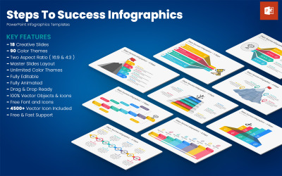 成功信息图表的步骤 PowerPoint 模板