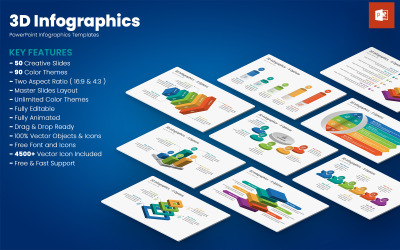 3D infografiky PowerPoint prezentační šablony