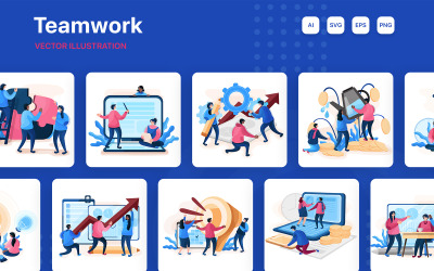 Illustrations du travail d&amp;#39;équipe M200_