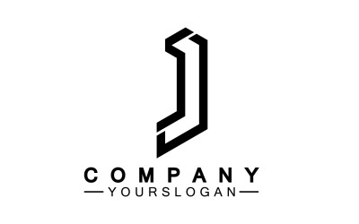J lettre initiale logo vecteur v25