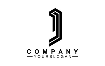 J lettre initiale logo vecteur v31