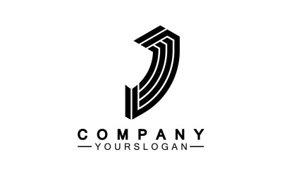 J lettre initiale logo vecteur v47