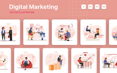 M207_ Paquete de ilustraciones de marketing digital
