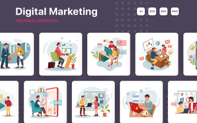 M209_ Paquete de ilustraciones de marketing digital