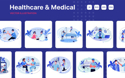 M213_ Medical &amp;amp; Healthcare Illustration Pack