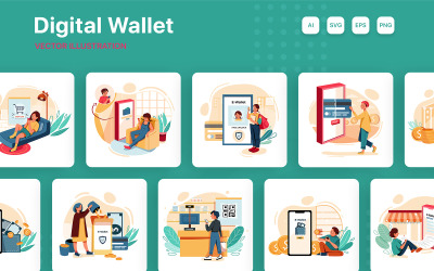 M214_ Illustrationspaket für digitale Geldbörsen