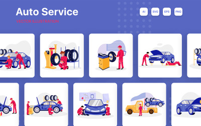 M221_ Autoservice-Illustrationspaket
