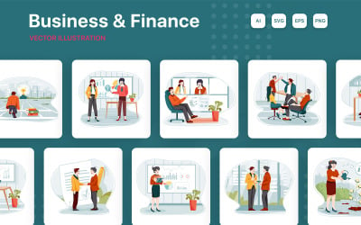 M224_ Business &amp;amp; Finance Illustration Pack