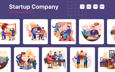 M225_ Пакет иллюстраций для бизнес-стартапов