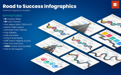 Plantillas de PowerPoint - Infografías sobre el camino al éxito