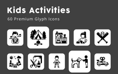 Barnaktiviteter Glyfikoner