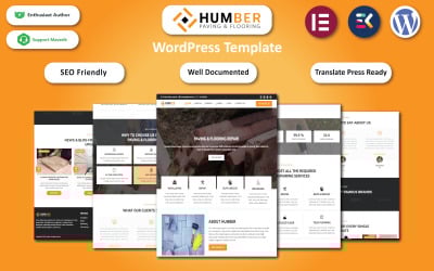 Humber – Modèle WordPress Elementor pour pavage, construction et revêtement de sol