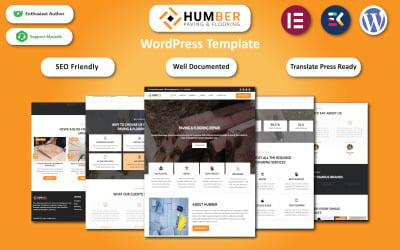 Humber – WordPress шаблон для бруківки, будівництва та підлоги