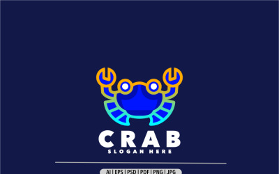 Logotipo simples de cor gradiente de caranguejo