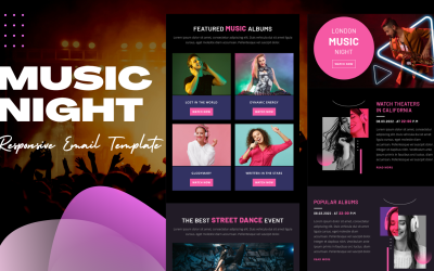 Music Night – багатоцільовий адаптивний шаблон електронної пошти