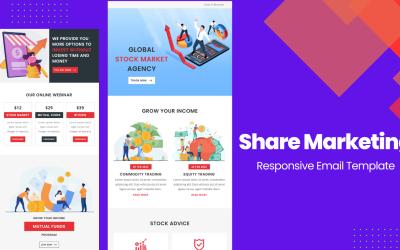Share Marketing Company – víceúčelová responzivní e-mailová šablona