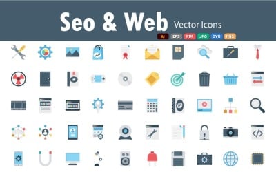 Iconos vectoriales web y SEO | IA | EPS | Archivos SVG