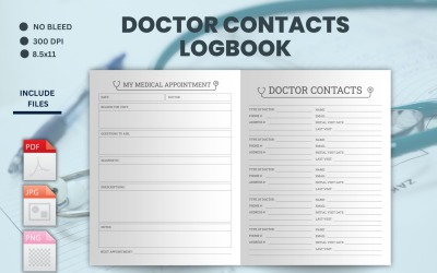 Planejador de contato médico – KDP Interior. Registro de contato de médicos
