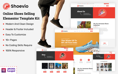 Shoevio - онлайн-продаж взуття Elementor Template Kit