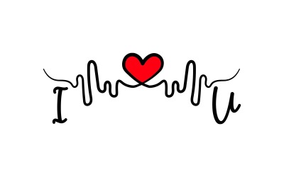 Creatief ik hou van je zwaaiend logo