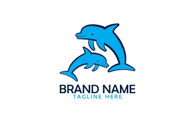 Création de logo professionnel à deux dophins