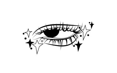 Creative Eye with Stars Logo design