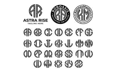 Dwuliterowe logo oparte na inicjałach dla technologii, połączenia, sieci