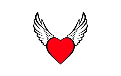 Kanatlı Logo Tasarımlı Yaratıcı Kalp