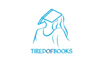 Logotipo de garota criativa cansada de livros