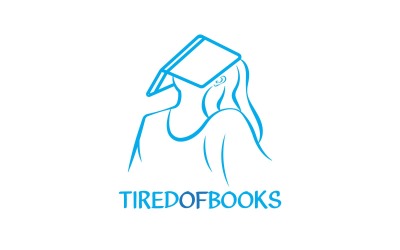 Ragazza creativa stanca del logo dei libri