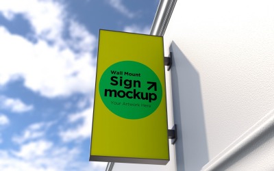 Rectangular Wall Mount Façade Sign Mockup Template 29B